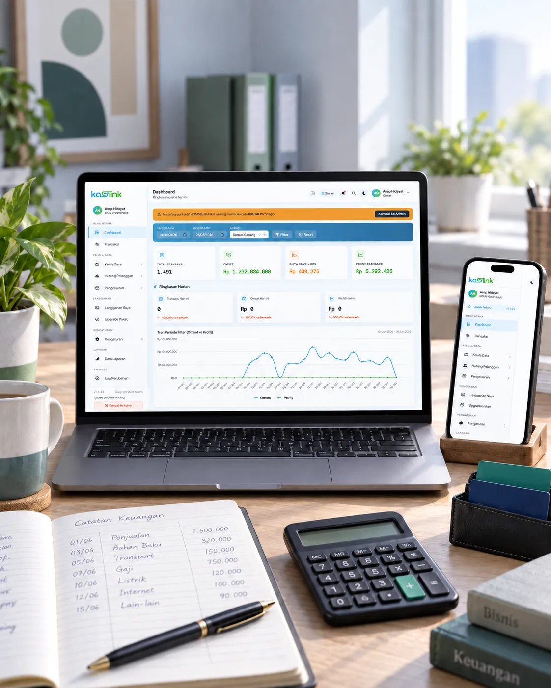 Kaslink.id - Sistem Informasi Pembukuan Agen BRILink & PPOB